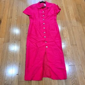 VTG linen pink work dress